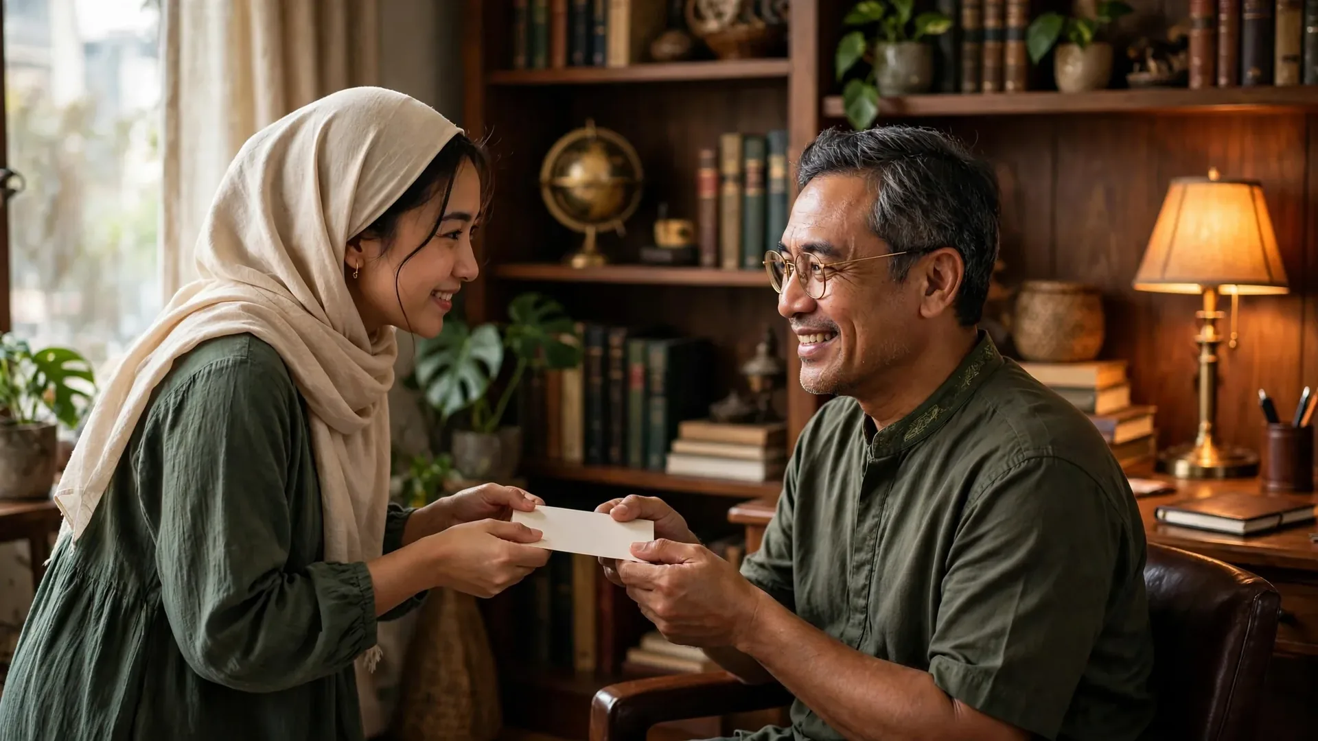 Kartu ucapan ulang tahun untuk ayah yang diterima dengan hangat di ruang baca